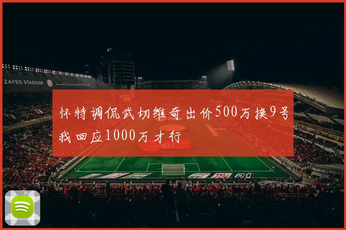 怀特调侃武切维奇出价500万换9号我回应1000万才行